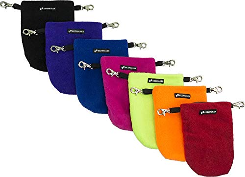 ActiveDogs Belt Loop Bait Bag w/Water Resistant Interior, Double Clip-On Design 8" x 6" Training Pouch - Black Fleece