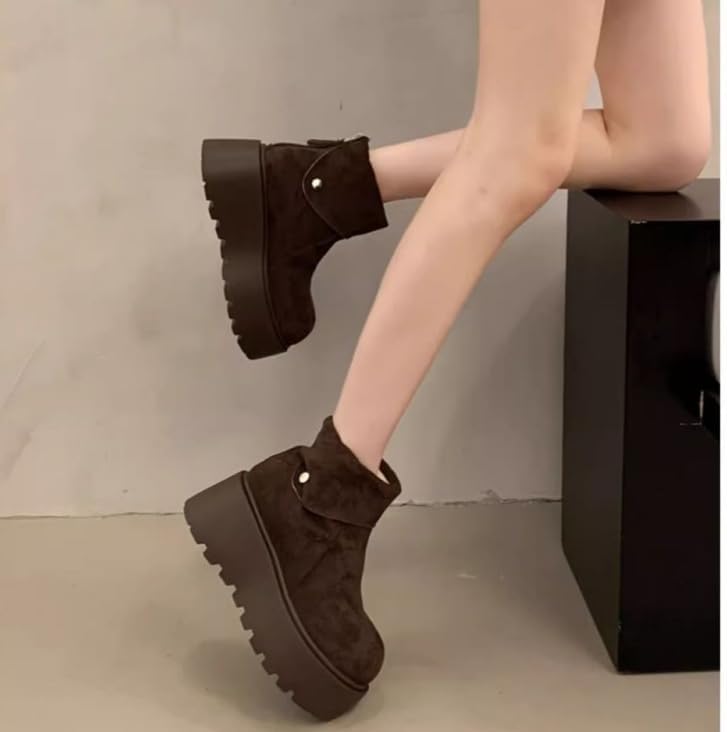 Women's thick-soled warm boots autumn and winter, suitable for snowy areas, anti-slip and durable, school or commuting.