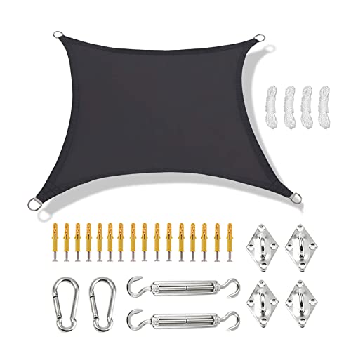 Auvent de crème solaire rectangulaire avec kit de fixation complet pour terrasse