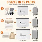 Vacuum Storage Bags, 12 Pack Travel Vacuum Bags with Cordless Pump - Image 3
