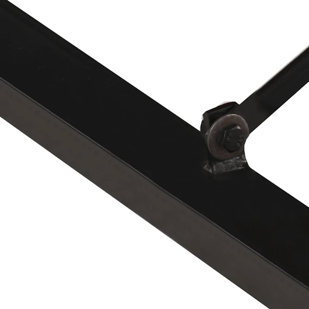 Mesa de centro industrial de 140 x 70 x 40 cm de madera maciza de acacia y madera de caucho, patas de acero con recubrimiento en polvo para mayor estabilidad, grano de madera natural, pieza