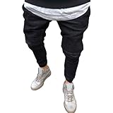 Maiyifu-GJ Jeans for Men Skinny Leg Elastische Fashion Slim Fit Denim Pants Stretch Casual Streetwear Jean Trousers (Black,X-Large)