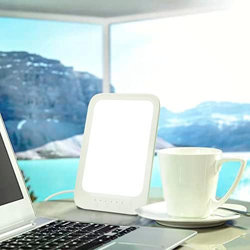 TKLake Light Therapy Lamp, 1Pack 2700-27000 Lux Portable Natural Sunlight Lamp LED Light Box with 3 Adjustable Brightness Levels,Full UV-Free LED Spectrum,Touch Control (6.31 Inch)