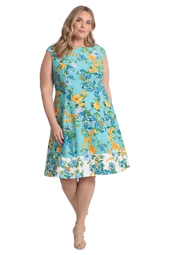 Image of London Times Womens Dresses Cap Sleeve Fit and Flare - Elegant Summer Cocktail Graduation Garden Party Wedding Guest Dress