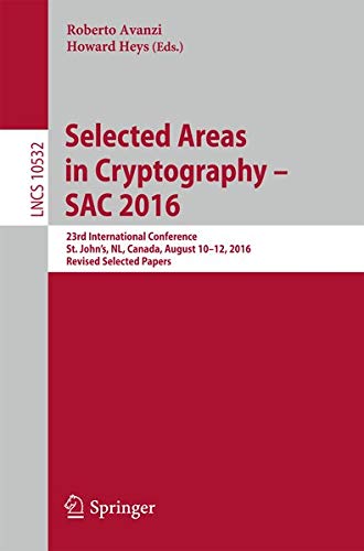 Buy Selected Areas in Cryptography – SAC 2016 — BookShops.in