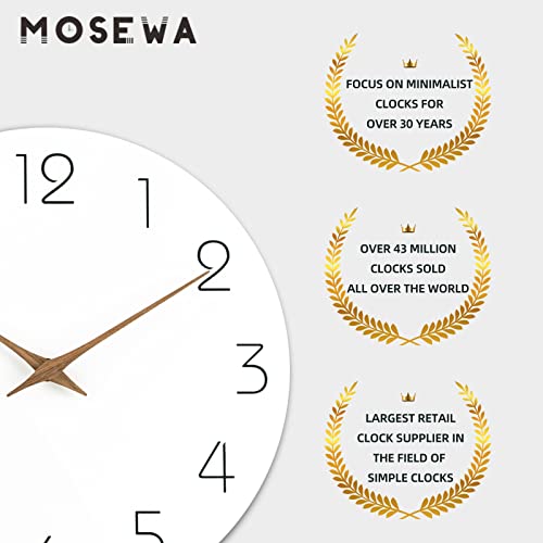 Mosewa Wall Clock 8 Inch White Silent Non Ticking Wall Clocks Battery Operated - Simple Minimalist Wooden Clock Decorative For Kitchen,Home,Bedroom,Living Room thumb #8