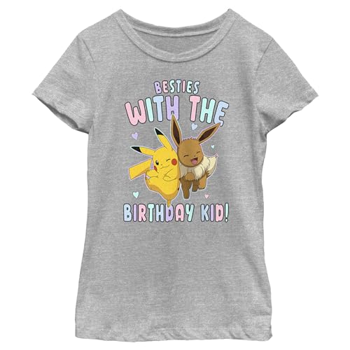 Pokemon Girls Cuteness Birthday Short Sleeve Tee Shirt, Athletic Heather