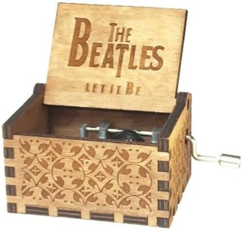 Cuzit Drewniana korba pozytywka motyw The Beatles antyczne rzeźbione prezent urodzinowy prezent na Boże Narodzenie przedmiot imprezowy Zabawka muzyczna