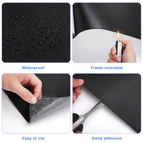 Schaumstoff Selbstklebend Moosgummi Rolle, 300mm x 2m x 3mm Schaumstoffplatte Schwarz Vielseitige Antirutschmatte für Isolierung & Dichtung EVA Gummimatte für DIY Türen Böden Wände Fahrzeugschutz