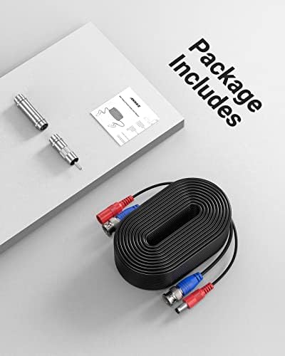 ANNKE 30M/100 ft All-in-One Video Power CCTV Cable, BNC Extension Surveillance Camera Cables for Security Camera Systems | Free BNC Connector (Black)