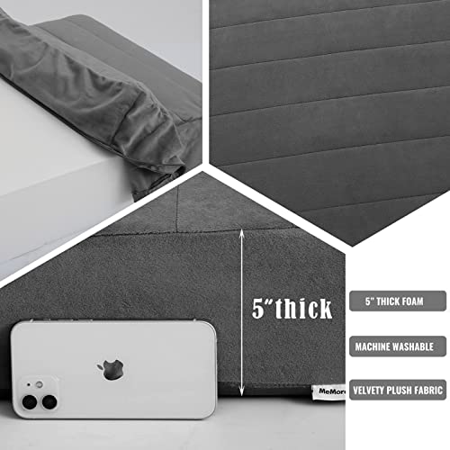 Memorecool Square Floor Pillow Seating For Adults Kids, Large Meditation Cushion Floor Pillow With Thick Foam & Soft Tufted Cover, Washable Big Pillow Seat Floor Cushion For Sitting Yoga, 22" Grey #TOP3