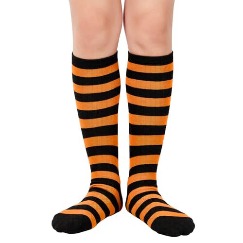 Century Star Toddler Stripe Knee High Socks Girls Long Tube Halloween Sock Kids Cotton Stocking2