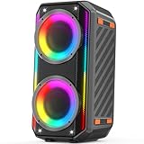 TAMPROAD Bluetooth Speaker, 300W Peak Power Wireless Boombox Speakers with Deep Bass, Portable Loud Stereo Sound Large Subwoofer with Led Light Show for Party Outdoor Camping
