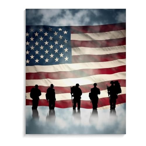 Kit peinture par numéros drapeau américain vétérans art acrylique pour débutant