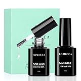 TOMICCA ネイルグルー ネイルチップ接着剤 15ml 2本セット 4-IN-1 ネイルチップ用グルー＆ベースコート＆補強ジェル＆スリップソリューション