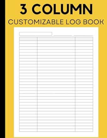 Amazon.com: Customizable Log Book 3 Column: Large Multipurpose Record ...