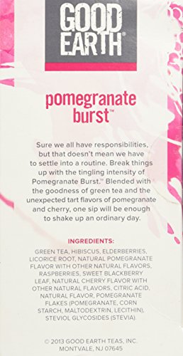 Good Earth Pomegranate Burst Green Tea, 18 Tea Bags #TOP1