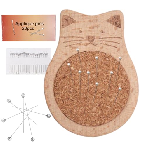 Pincushions para coser, cojín de aguja de madera con 20 pines, herramientas quirúrgicas portátiles, soportes de agujas para agujas de tejer, de costura, uso diario