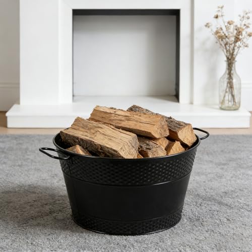 Seau à charbon en métal galvanisé robuste SHINEOFI de 33 cm