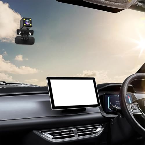 Image of 2Pcs Universal Car Rearview Camera Mount, Adjustable 180 Dash Cam Reverse Camera Holder, Black, 2 Count