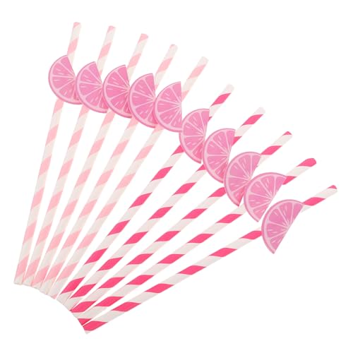 MAGICLULU 30 pitillos de papel rosa y naranja 19.5 cm miniatura 1