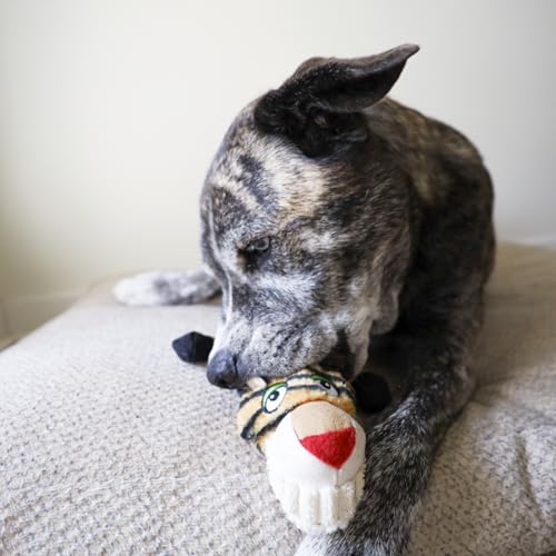 Juguete mordible para perros con pelota de tenis interior miniatura 3
