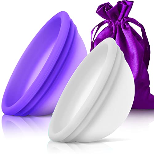 CareCup Reusable Menstrual Disc - Set of 2 Menstrual Cup - Soft Period Disc for Women Designed with Flexible, Medical-Grade Silicone Period Cup (1 Small + 1 Large)