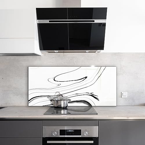 Structure en marbre blanc pour ce panneau décoratif de cuisine Wallfluent - 3
