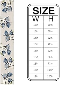 Ldtrchee Retro Blue Tulip Table Runner - Cotton Linen 108 Inches, Floral Vintage Bed Runner Dress Scarves, Rustic Flowers Tablerunner for Dining/Holiday/Coffee Table 13"x 108"