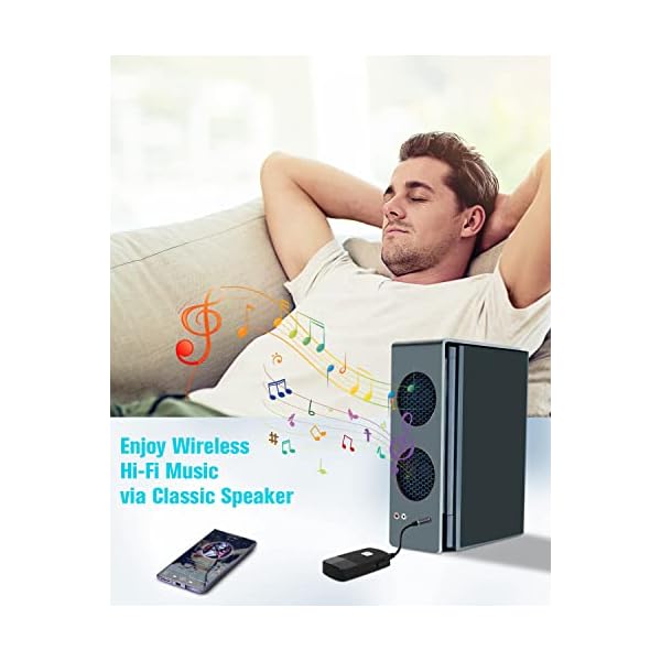 Golvery Upgraded Bluetooth 5.4 Receiver for Speaker, Wireless Audio Adapter for Home Audio Car Stereo with 3.5mm RCA Jack, 20 Hours Playtime, Dual Connection to 2 Phones, Easy Control ON/Off Slider - Image 5