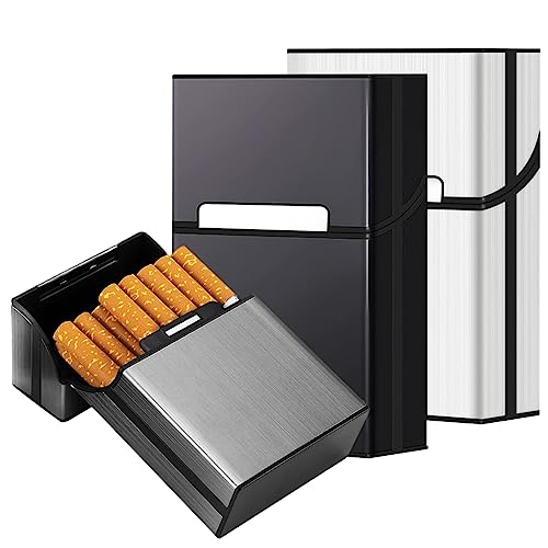 【Facile da aprire e chiudere】: Chiusura magnetica, design leggero ed elegante, con cui è possibile aprire e chiudere facilmente la scatola per sigarette, senza che le sigarette cadano.
