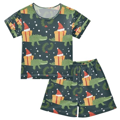 senya Short Sleeve Pajamas Sets Summer Cotton Sleepwear Crocodiles Gifts Hats
