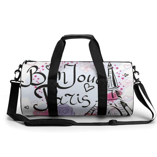Sac de sport Tour Eiffel Paris pour gym et voyage - Duffel bag de randonnée 45x23x23cm