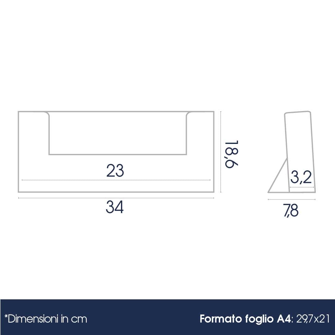 Danieli | Espositore A4 Orizzontale Porta Depliant da Tavolo in Acrilico Trasparente - Espositore Brochure da tavolo - Espositore da banco Porta Volantini, Cartoline e Biglietti (5)