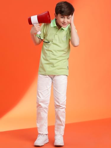 Image of Li'l Tomatoes Boys Pique Polo T-Shirt | Half Sleeve Casual Summer Wear | Soft & Breathable | 9-16 Years