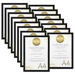 HORLIMER A4 Frames Pack of 15, Black A4 Picture Frame for Displaying Certificates, Posters, Prints, and Documents on Wall or Tabletop