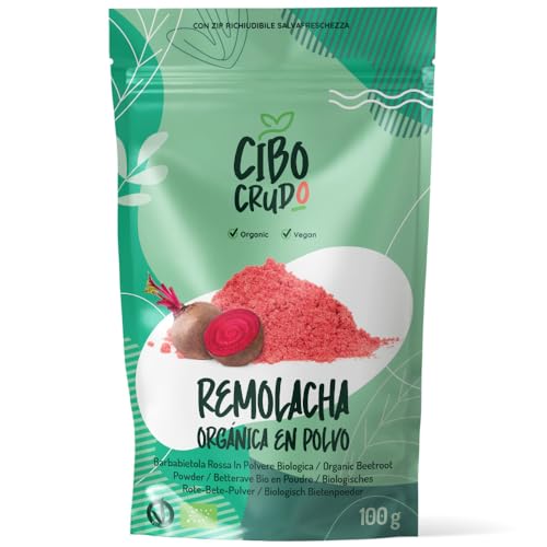 Remolacha en Polvo Ecológica - 100g. Polvo de Remolacha para Comer Cocida o Cruda. 100% Natural y Vegana sin Añadido Ideal para Colorear Alimentos.