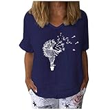 ☘☘ Material und Design: Das Sommer T Shirt für Damen besteht aus hochwertigen Materialien, ist weich, elegant, hautfreundlich und langlebig genug für den täglichen Gebrauch. stylisches und modisches Design macht Sie attraktiver und charmanter. Passt gut zu Shorts oder Jeans, Leggings oder Sandalen! Sie sehen elegant, stilvoll, süß aus und verstärken den visuellen Effekt