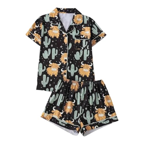 Cardigan imprimé et short en soie de lait pour une élégance nocturne