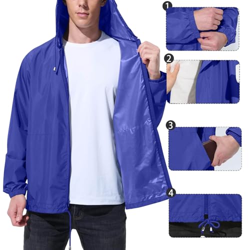 Veste homme imperméable pliable légère pour sport cyclisme