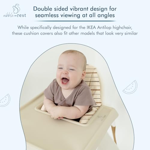 Image of Nibble and Rest Highchair Insert Cover, Compatible for IKEA Antilop Highchair, High Chair Accessories Stain-Proof and Wipeable Insert Cover (Cushion NOT Included)(Bohostripe)
