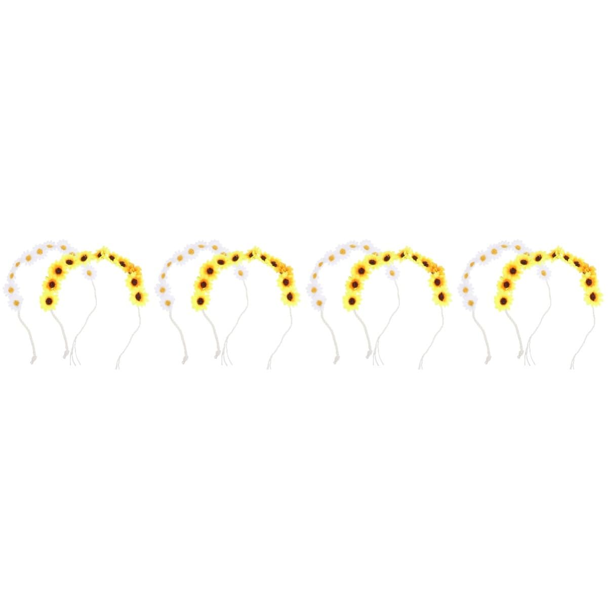 Beaupretty 8piezas Diadema De Girasol Artificial Para Bodas y Fiestas De Accesorios De Playa Para Novias y Celebraciones Decoraciones De Fiesta