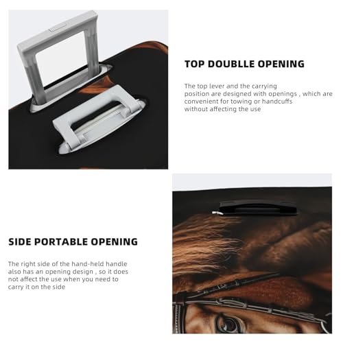 Brown Horse Elastic Travel Luggage Covers Dustproof Scratch-Resistant Suitcase Protector Fit 22-24 Inch3
