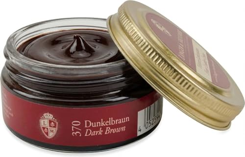 Langer & Messmer crema lucido per scarpe in pelle con ingredienti naturali - crema per la cura delle scarpe di alta qualità - adatta a tutte le scarpe in pelle liscia - 50 ml - marrone scuro