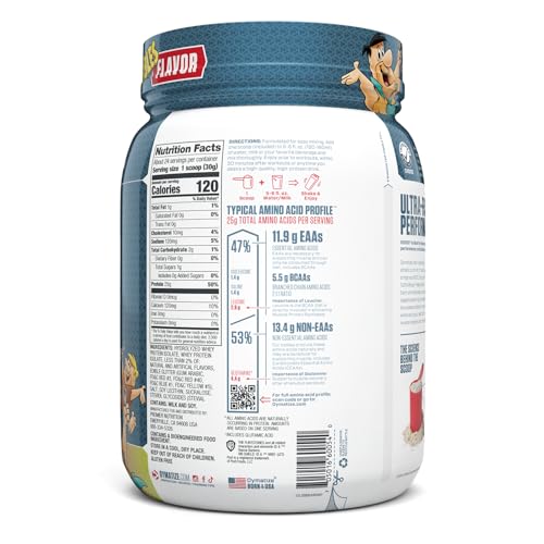 Image of Dymatize x Fruity Pebbles ISO100 Whey Protein Powder Isolate, 25g of Protein, 20 Servings, 5.5g BCAAs, 120 Cal., Gluten Free, 1g Fat, 1g Sugar, 2g Carb (24 Servings)