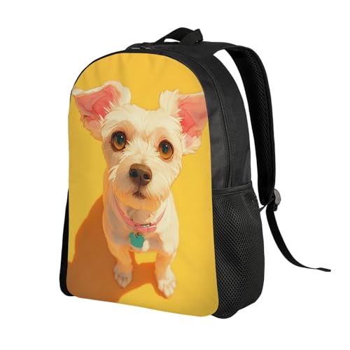 Trendy Unisex 16 Inch Backpack Puppy Brown Eyes Modern Aesthetic for Fashion - Forward Commutes Errands & Leisure2