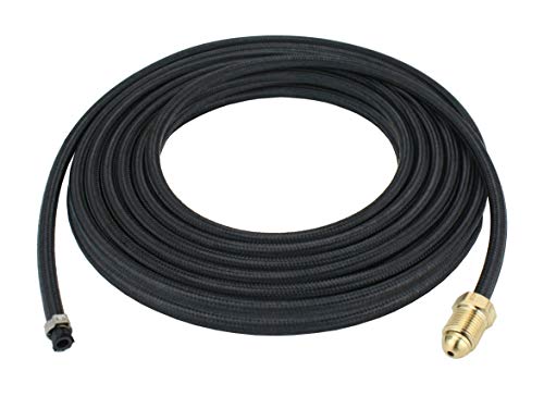 SÜA - Gas Hose for 20 Series Water-Cooled TIG Torches - 25 Feet - Super Flex Black Braided - Model 45V10-R