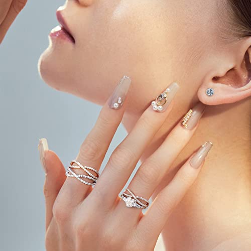 MOOSEA Moissanite Infinity Wedding Band for Women, D Color VVS1 Clarity Lab Created Wedding Rings 14K White Yellow Rose Gold Vermeil Moissanite Stackable Rings for Women Wife Anniversary Band4