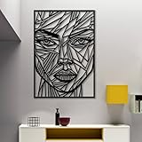 DESIGN SIGNATURE : Cette œuvre murale en métal représentant un visage de femme allie style moderne et expression abstraite ; chaque pièce raconte une histoire artistique unique.