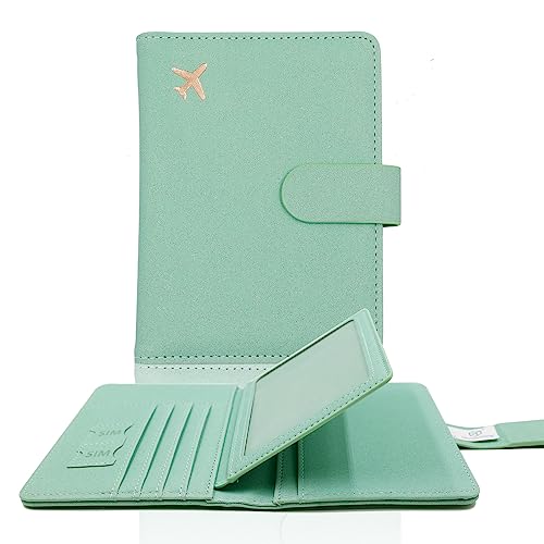 Image of Melsbrinna Rfid Passport Holder for Travel women /Men, Cute Passport Wallet Rfid Blocking Card Slots, Rfid Passport Cover /CaseTravel Wallet, Passport Book Holder (1, Green4)